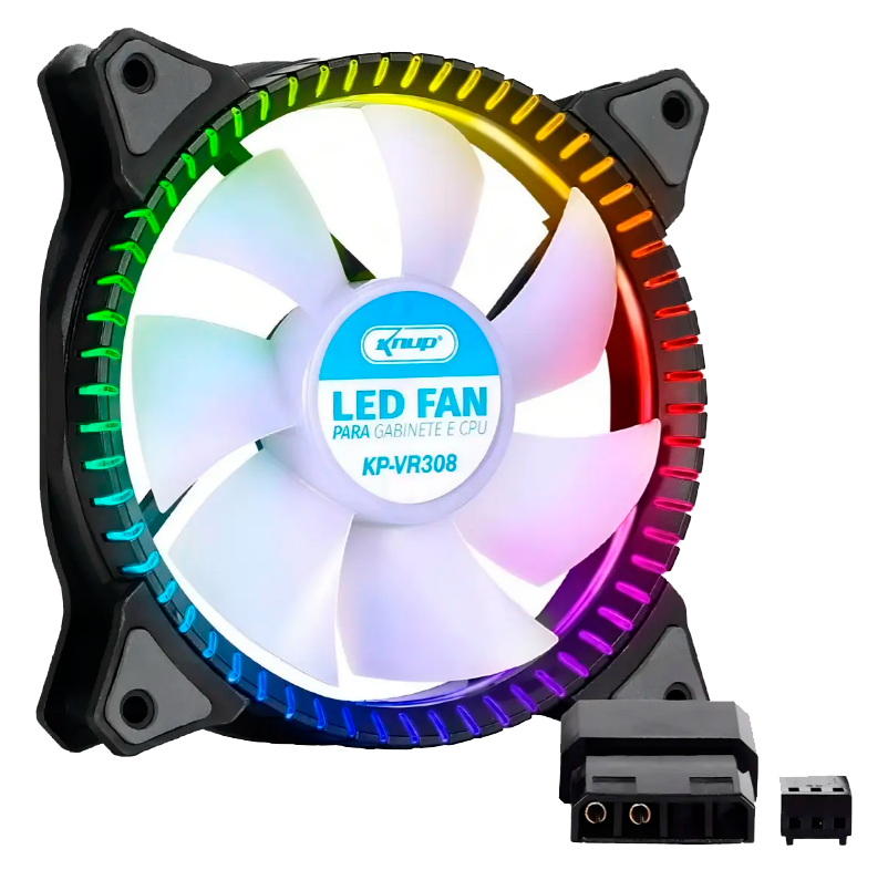 Ventoinha Knup Kcool KP-308 com LED RGB de 120" para Gabinete e CPU - Imagem 3