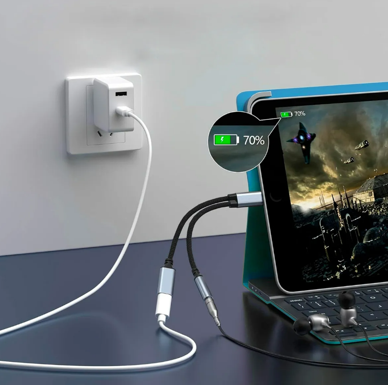 Adaptador Gcm Cases Tipo C Para Tipo C E P2 Fone 2 Saídas - Imagem 5