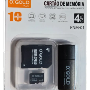 Cartão De Memória 4 Gb Micro Sd  Com Adaptador Usb
